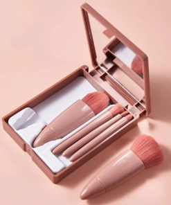 Mini-Boite-Portable-Pinceaux-Rose-5-Pinceaux-Maquillage-avec-miroir-2