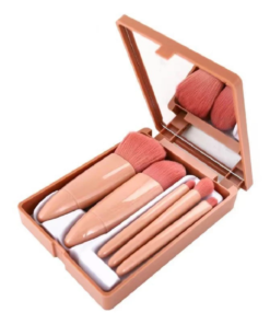 Mini-Boite-Portable-Pinceaux-Rose-5-Pinceaux-Maquillage-avec-miroir-222