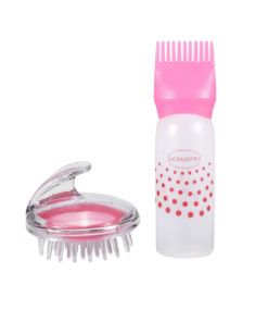 flamant rose pack capillaire brosse massage cuire cheveulu et applicateur huile 222